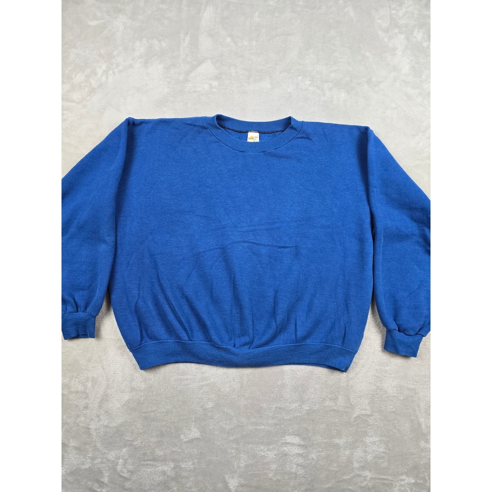 Vintage Russell Athletic Sweatshirt Womens XL Blue Crewneck Blank 70s 80s *Read